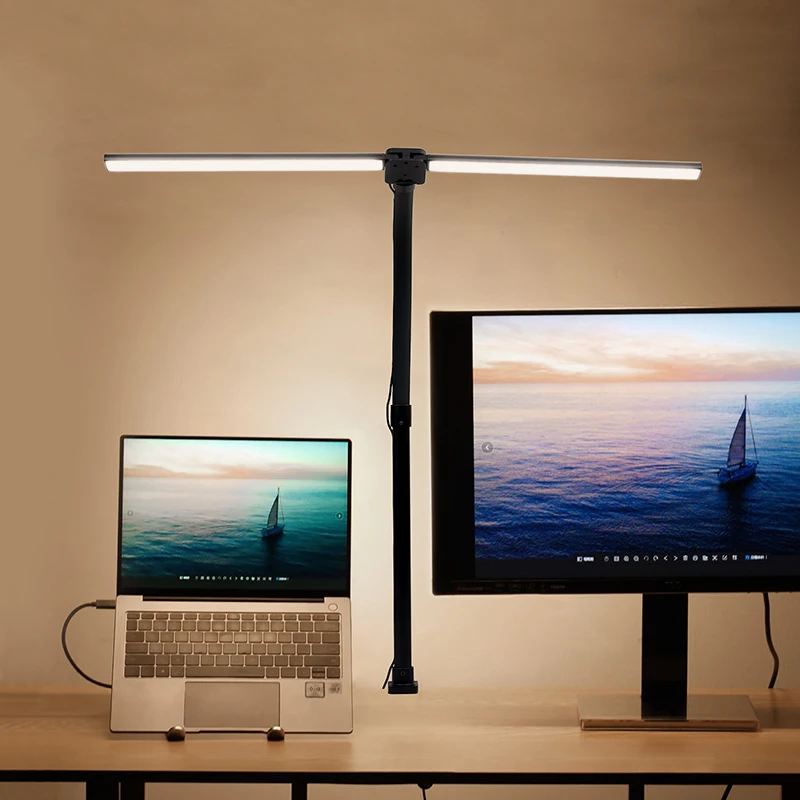 Регулируемая архитектурная Настольная лампа с плавным затемнением, забота о глазах, гибкий складной светильник для чтения, металлическая Светодиодная настольная лампа