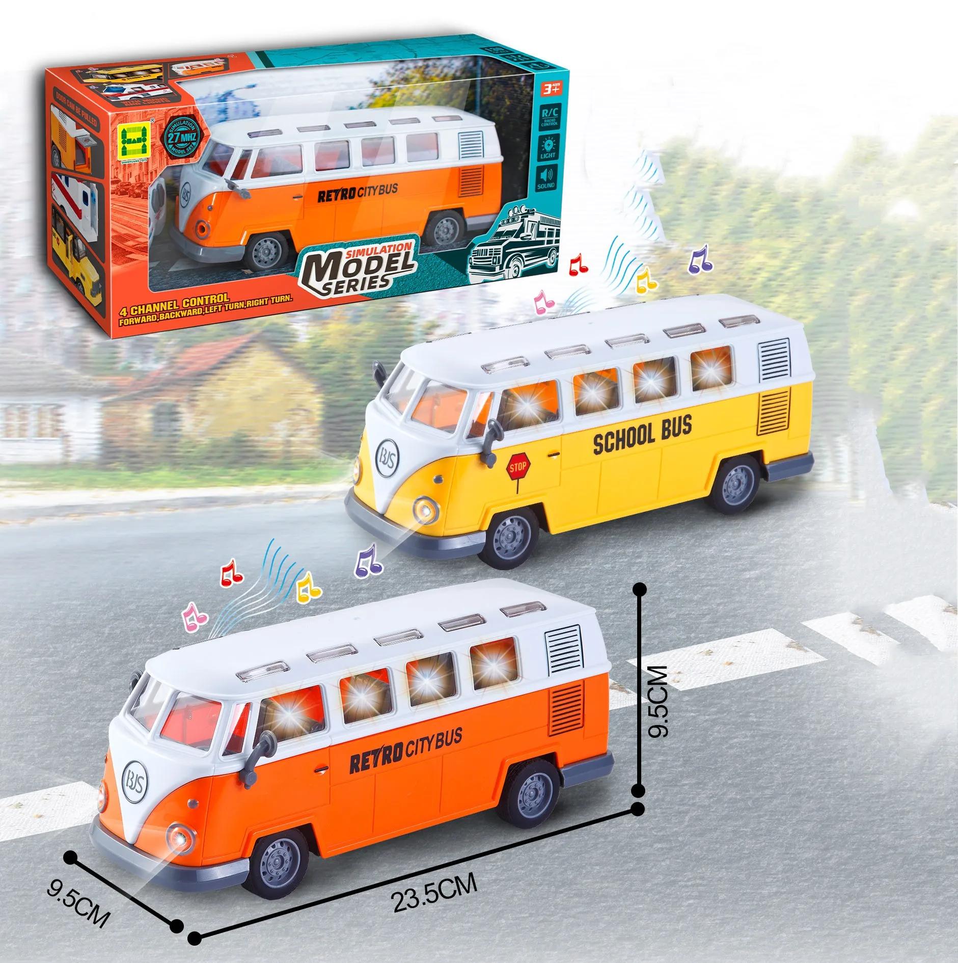 Hot selling children remote control car 1:30 four-way lights music remote control toy car, ambulance children toys boys and girl