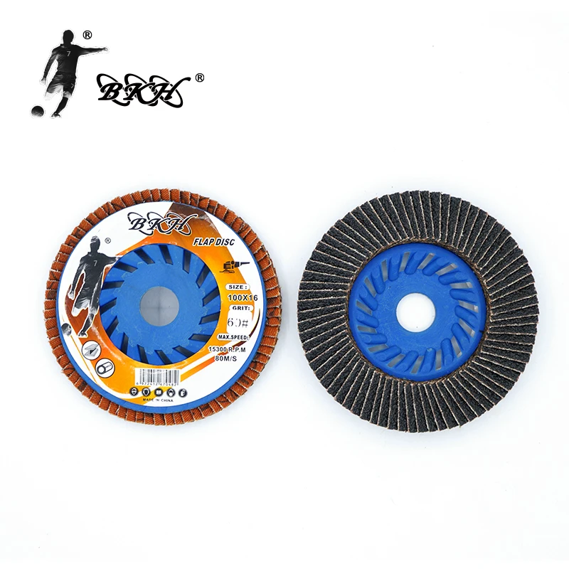 BKH Factory Hot Sale 100mm 115mm 125mm New Design Abrasive Plastic Cover Calcined Alumina Flap Disc For Stainless Steel Metal