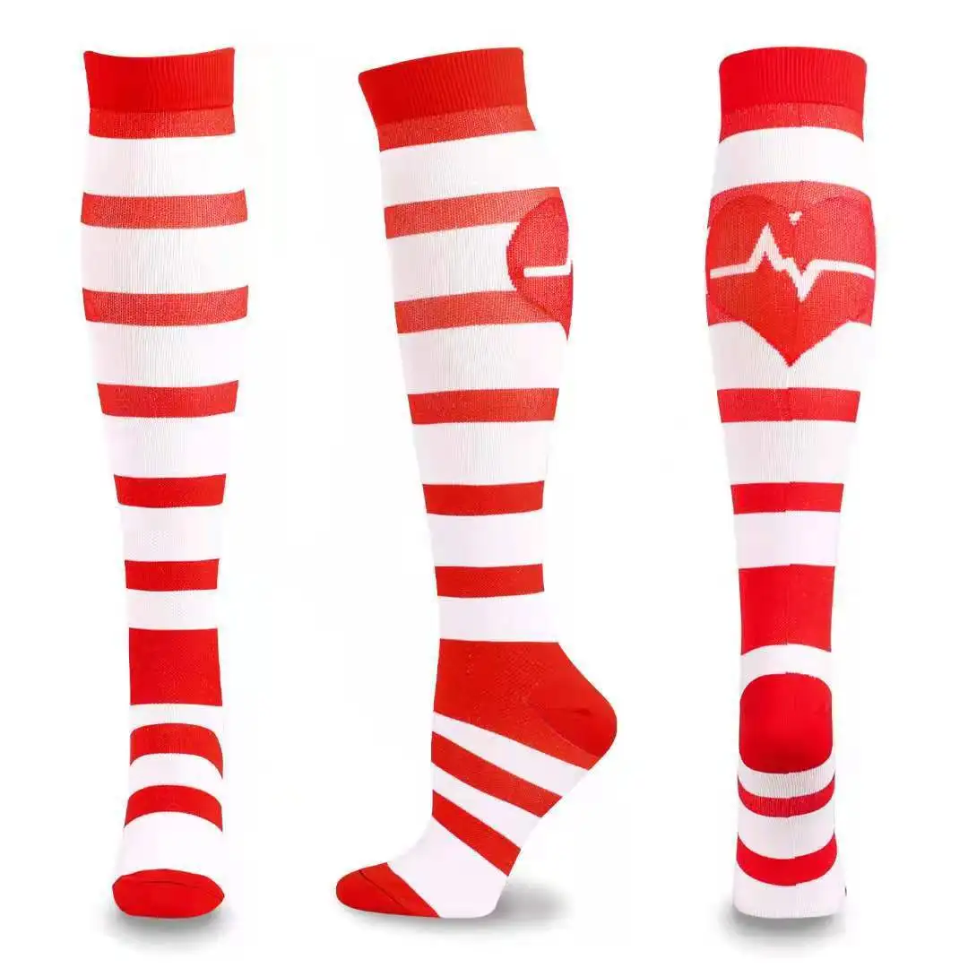 Compression Unisex Socks For Women Men Circulation Compression Socks Knee High Best For Running Nurse Travel Cycling Diabetes