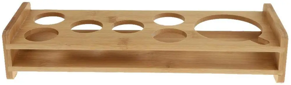 
Bamboo Shot Glass Holder Rack Barware Whisky Cup Serving Tray 