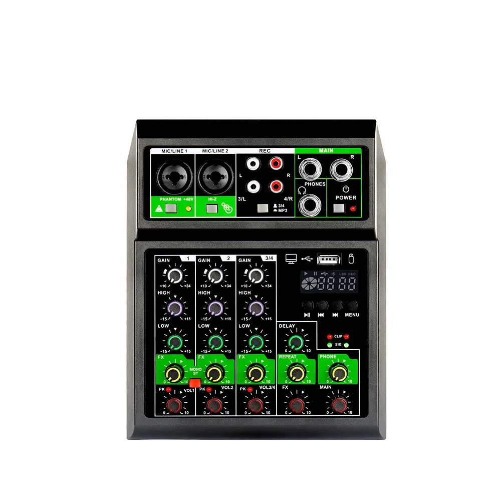 4-канальный мини-аудио микшер портативный мобильный телефон прямая трансляция микшерная консоль звуковая карта домашнее музыкальное подключение к ПК