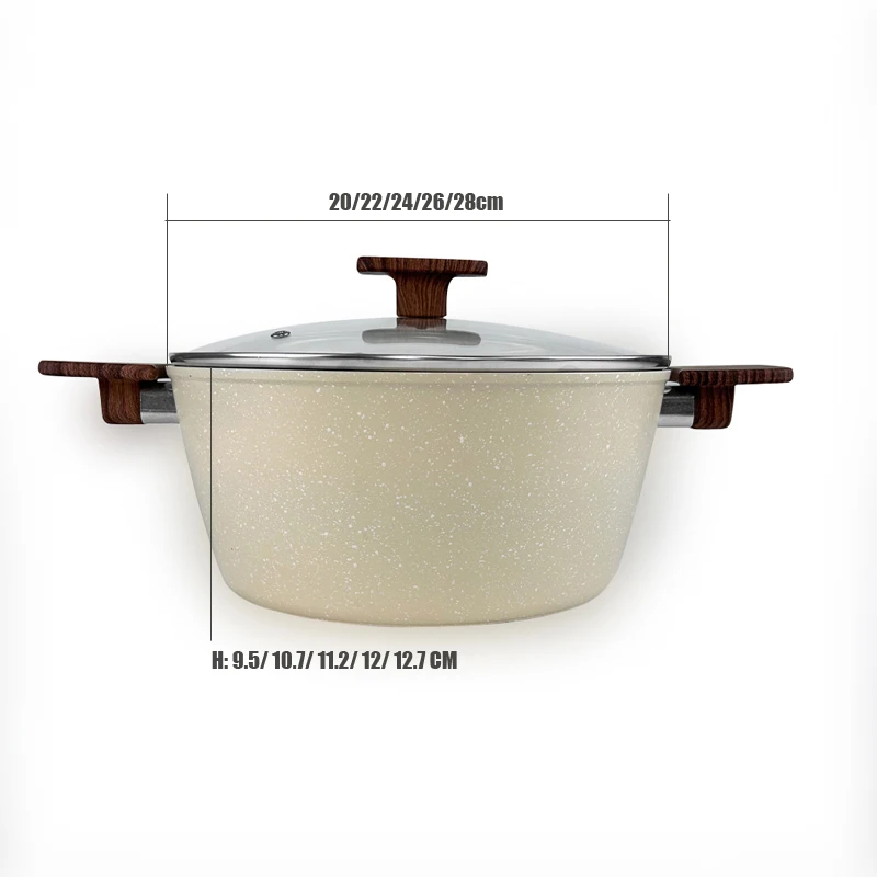 aluminum non stick cookware set non-stick pan granite soup pot set kitchenware no stick casserole set