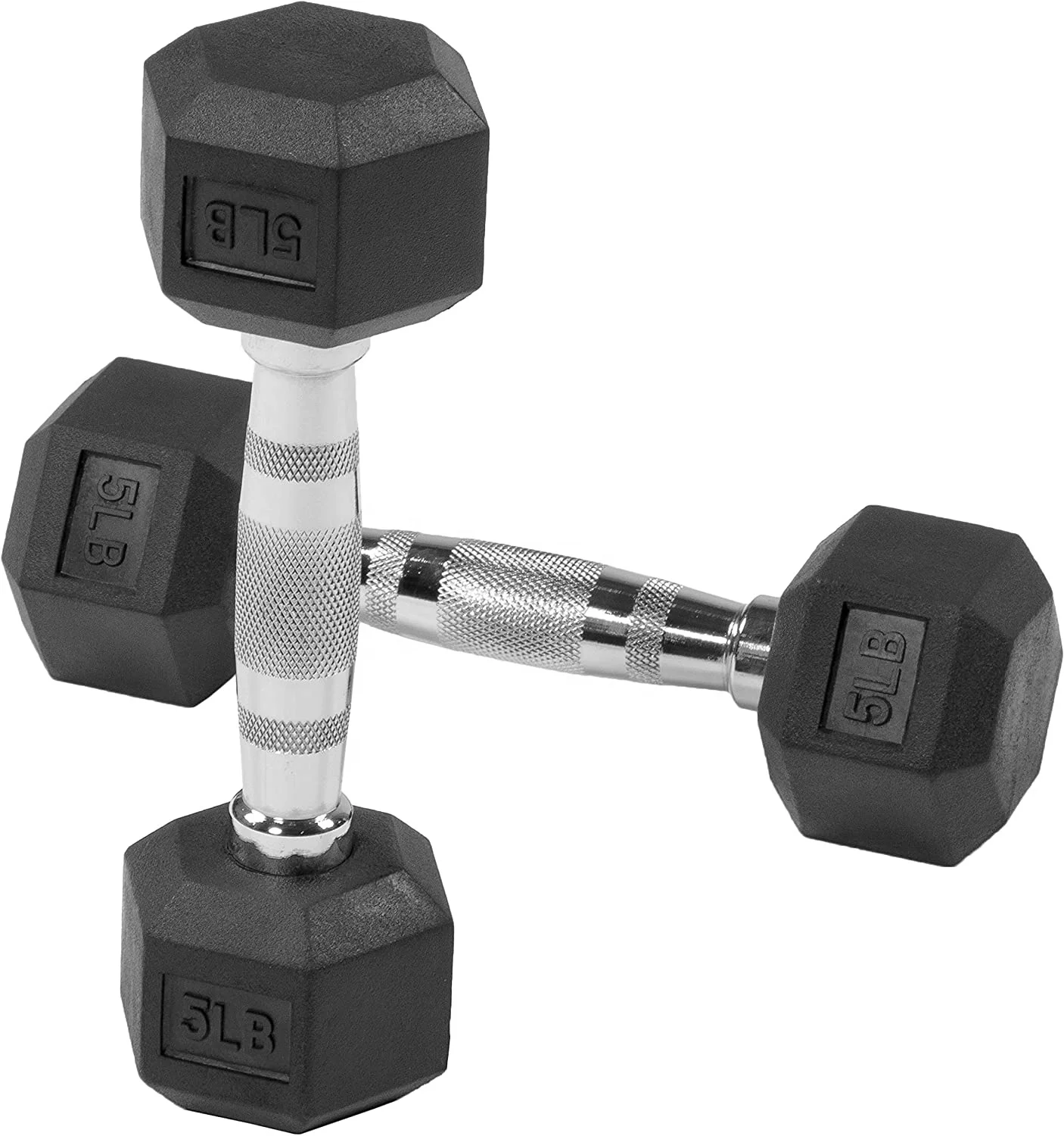 Rubber Encased Hex Dumbbell Hand Weights, Anti-Slip, Anti-roll, Hex Shape Colorful