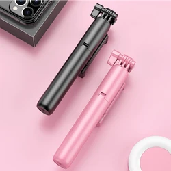 JUNNX Foldable Wireless Remote Controld LED Selfie Ring Light Stick with Fill Flexible Tripod for Mobile