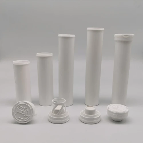 Medical cylinder PP empty Plastic Soluble effervescent tube tablet bottle with desiccant cap