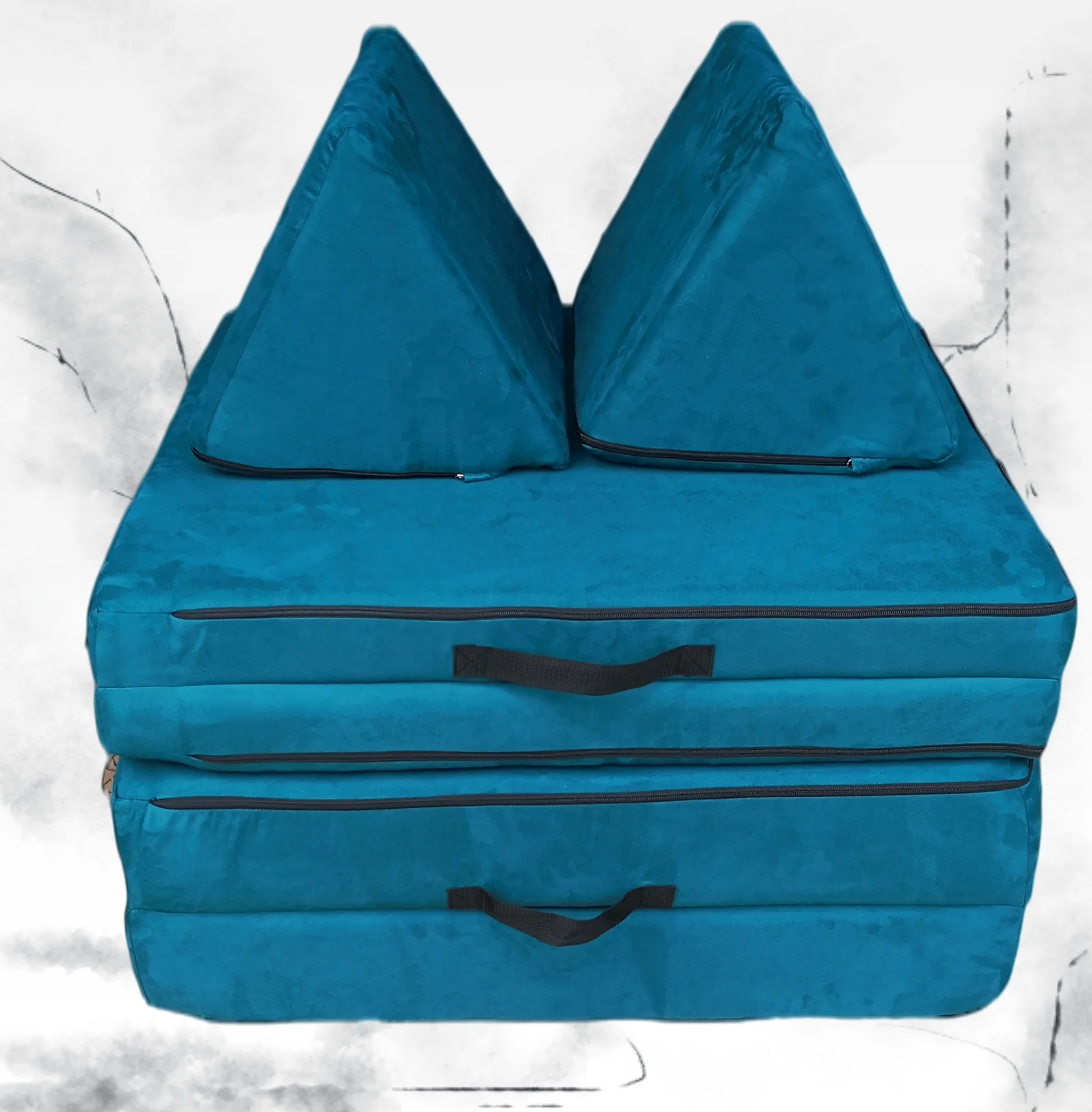 
2021 hot selling 4pcs/set kids play couches mat with 2 triangle pillows with Certipur-US & OEKO-TEX certificates! 