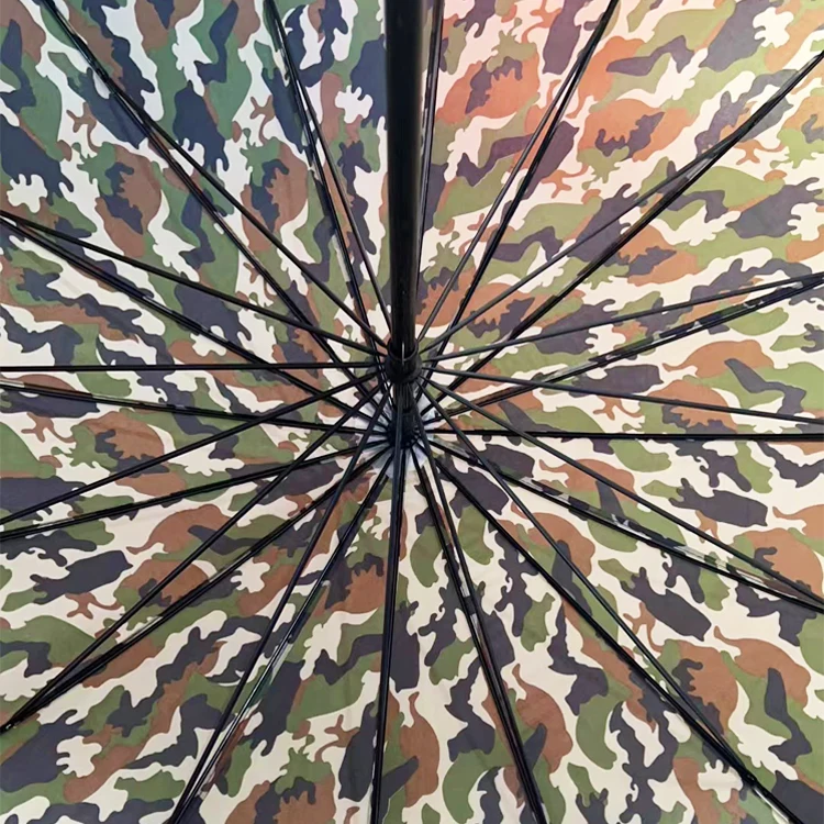 Straight Umbrella Manual Open Large Big 16 Ribs Camouflage for Promotion Gift for the Rain Long Umbrellas