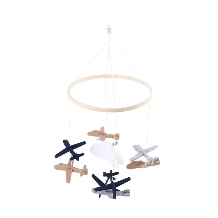 Экологически чистая деревянная фетровая самолетик ручной работы кроватка мобильный телефон Скандинавская детская подвесная игрушка