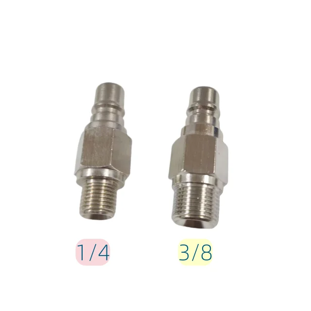 French standard brass nickel plated RMI series PT NPT taper thread male plug fittings