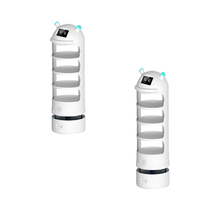 Long battery standby time three 3D cameras self navigation ensured optimal obstacle avoidance food delivery robot