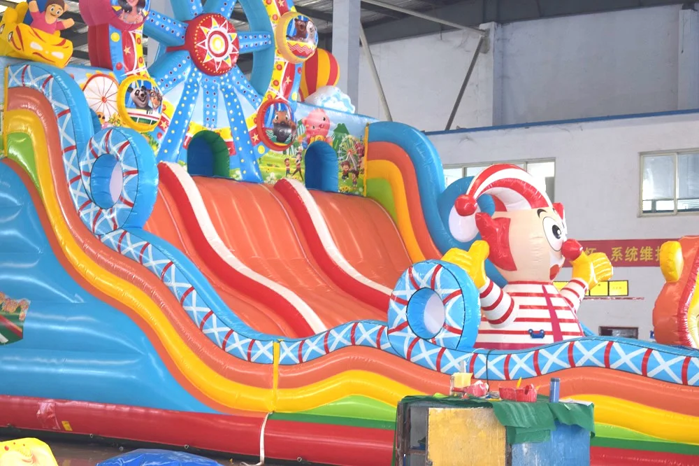 Outdoor Inflatable Bounce House Slide Inflatable Crazy Ferris Wheel Castle Slide
