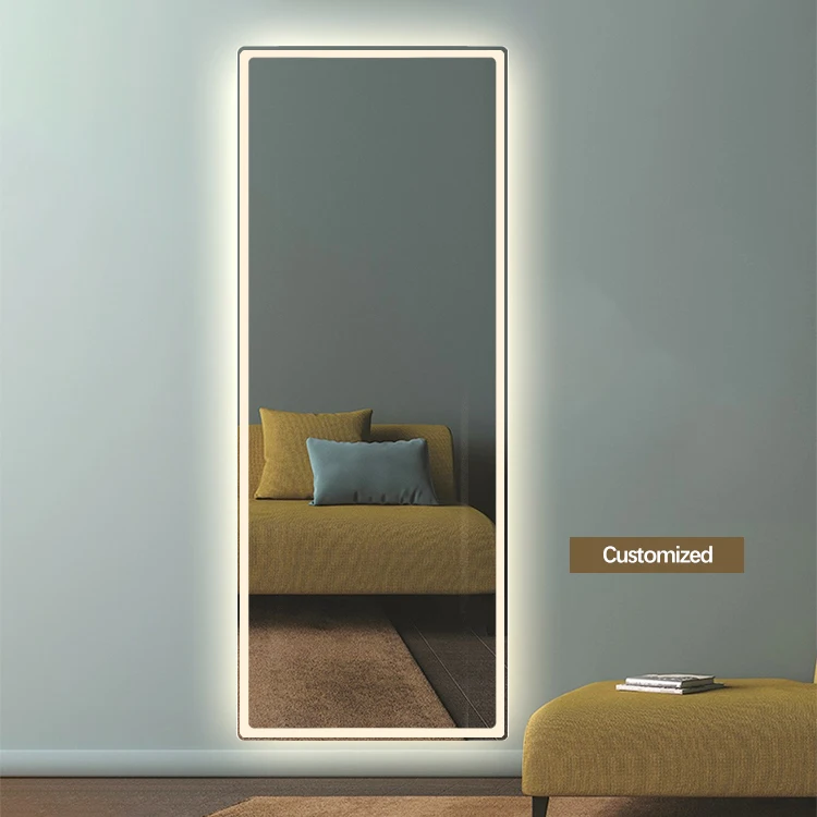 Full Length Large Led Floor Mirror Oversized Rectangle Dressing Mirror for Bedroom