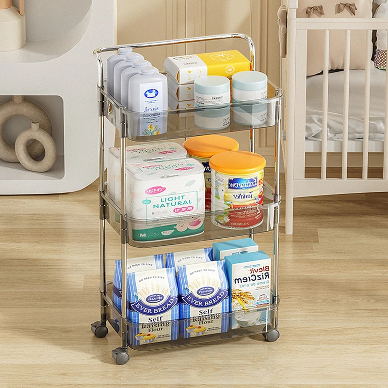 Large Capacity Practical Bathroom Kitchen Tool Storage Plastic Kitchen Tool Storage Plastic Rolling Cart
