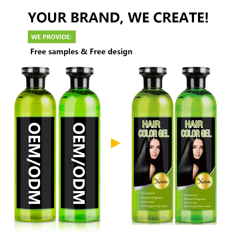 250ml*2 Crystal Black Hair Color Gel Natural Plant Ingredients Ammonia Free Private Label Factory Supplier Dye Hair Gel