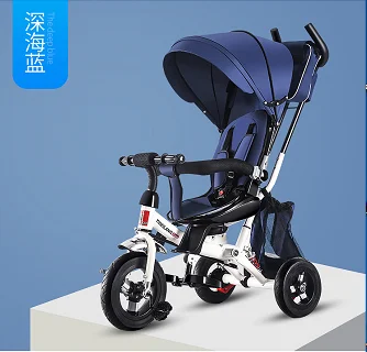 Baby tricycle for 1-5 years, with foldable Canopy kids metal tricycle for kids