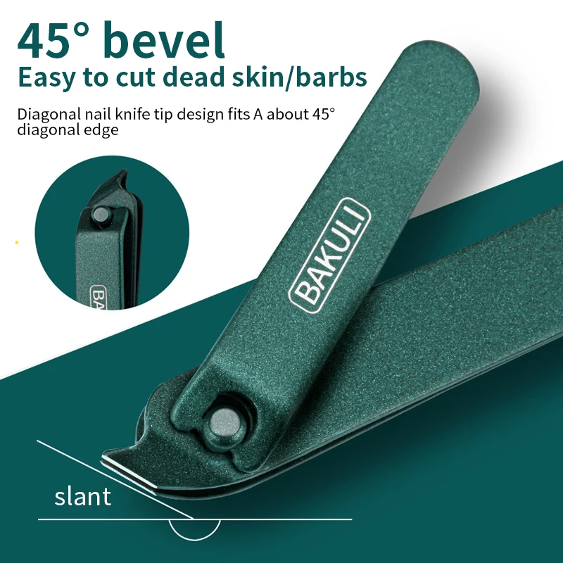 Nail Cutter Manicure Set 9 PCS Trimming Care Kit Label High Quality Stainless Steel Bevel Nail Clipper Tools With Leather Case