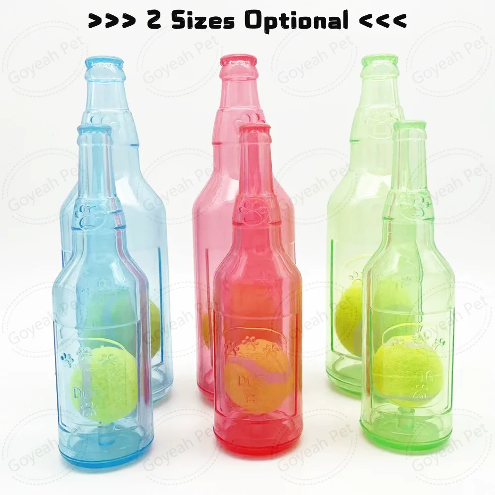 Interactive Dog Retriever Toy Squeaky Dog Bottle Toy With Tennis Ball Inside