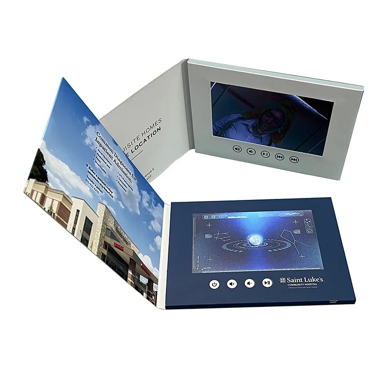 Custom miraculous lagami 7inch promo digital recordable TFT lcd screen video player business greeting card brochure