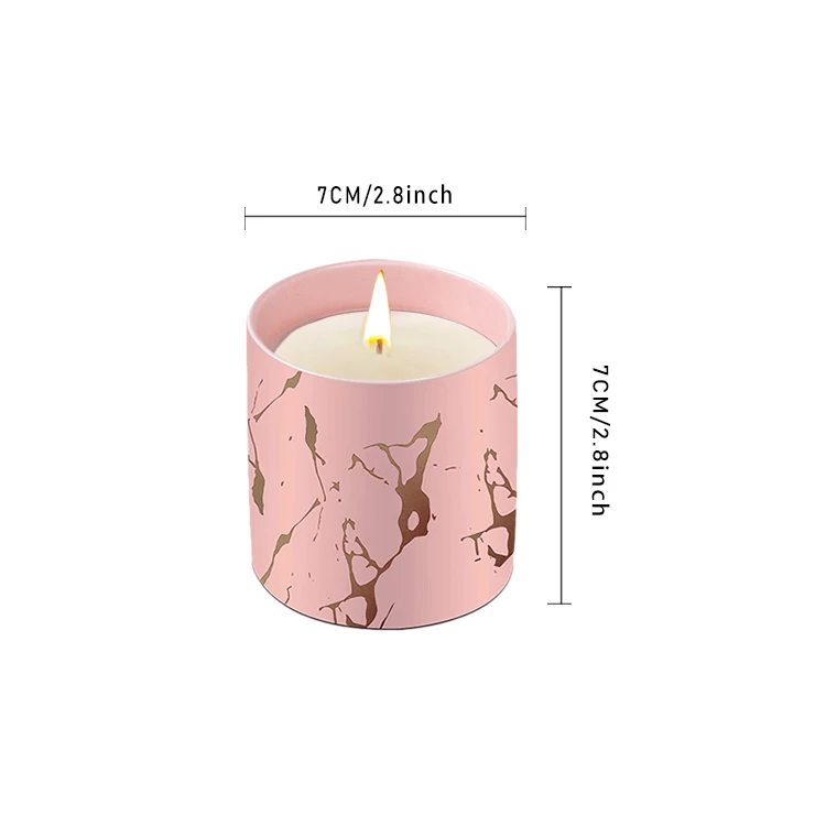 custom wholesale marble luxury scented vessels container making ceramic candle jars with