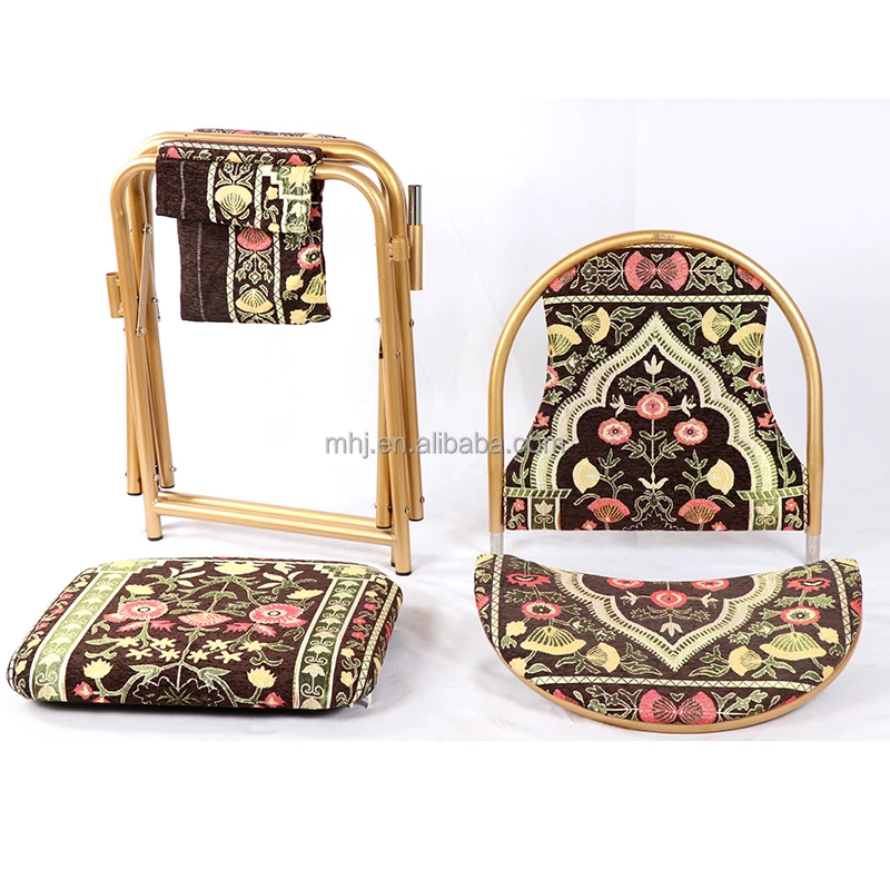 Wholesale Hot Sale Movable Pad Foldable Stacking Muslim padded Worship Metal Prayer Church Chair