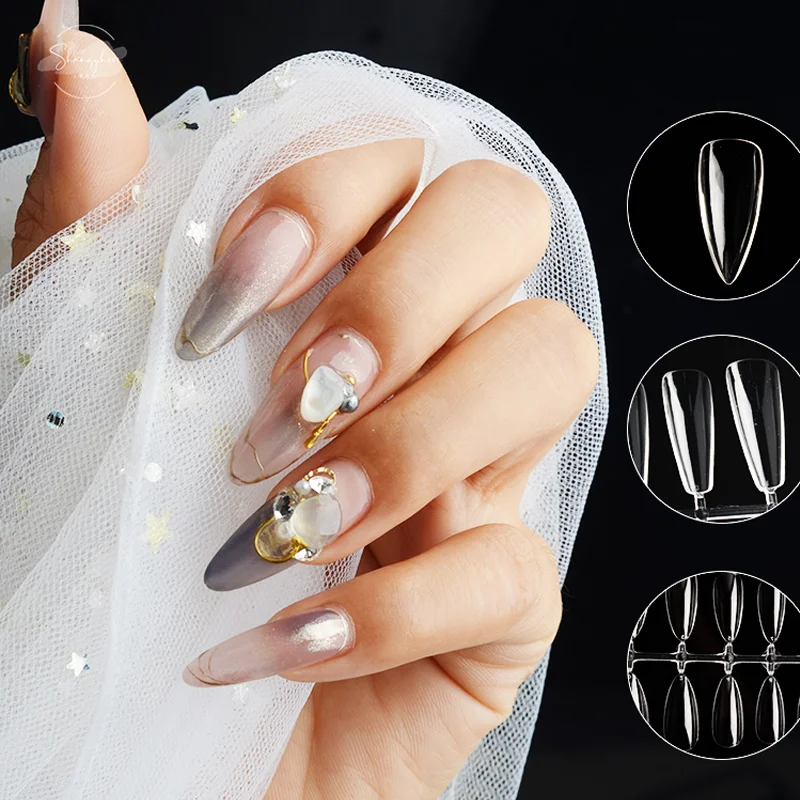 2020 New Style Clear Acrylic Nails 500 pcs False Nails Tips Artificial False Nails