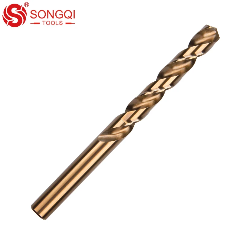 SongQi DIN338 HSS M35 кобальтовый параллельный хвостовик, набор сверл из нержавеющей стали/металла