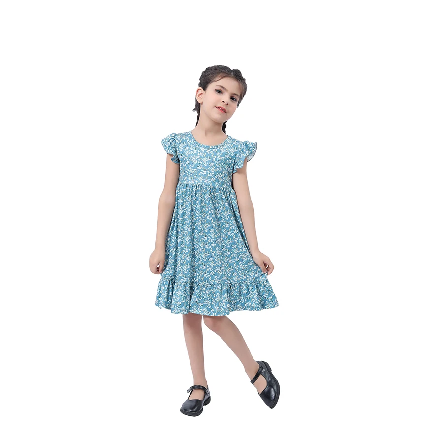 Amazon hot sell 3 years old sleeveless flower print baby girls vintage princess maxi dresses