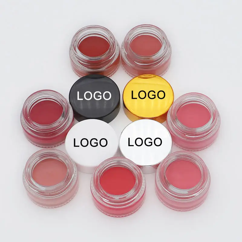 7 цветов, черная круглая стеклянная банка для крема, для макияжа, румяна, веганские розовые румяна, частная марка, maquillaje, румяна, крем
