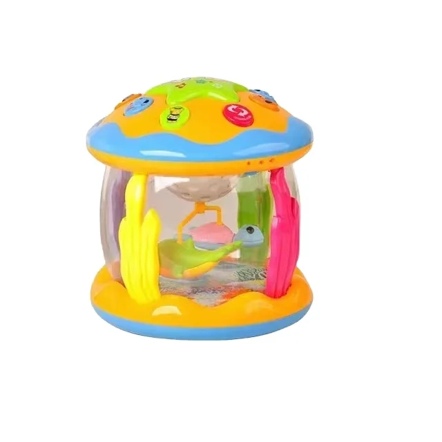 Hot sale hand clap drum projection ocean  rotating toys for  children education early light and musical toddler toys anime