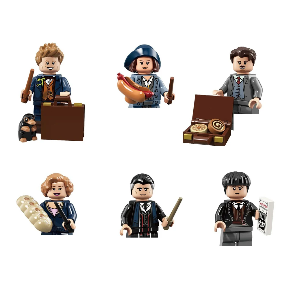 WM6042 Juguetes WM6042 Potter Barebone Scamander Queenie Tina Kovaski Graves DIY Building Block Sets Educational Toys Kids
