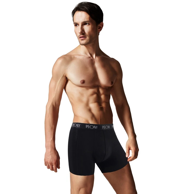 Дышащие Удобные однотонные боксеры на заказ, бамбуковое нижнее белье большого размера, трусы для мужчин