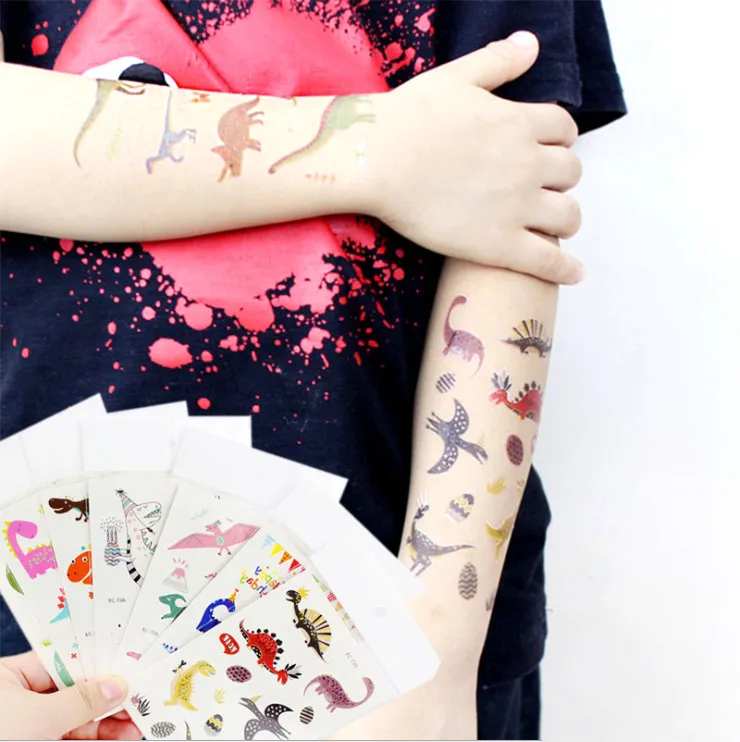 
Magic Jurassic World Toy Dinosaurs Temporary Tattoo Sticker Waterproof Tyrannosaurus Fake Tattoo Body Art Kid Sticker Gift Set 