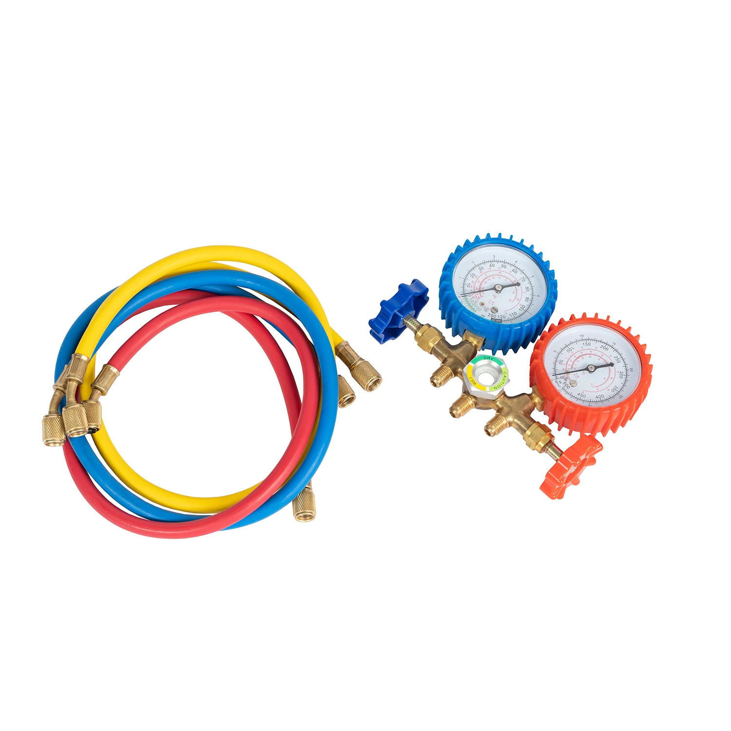 Electric Stainless Steel Freon Charging Manifold Pressure Gauges AC Car Air Conditioner with Refrigerant for Industrial Use