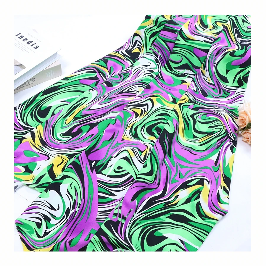 105-110gsm 95% polyester 5% spandex 100D 75D polyester stretch floral printed fabric four way stretch fabric for shirts