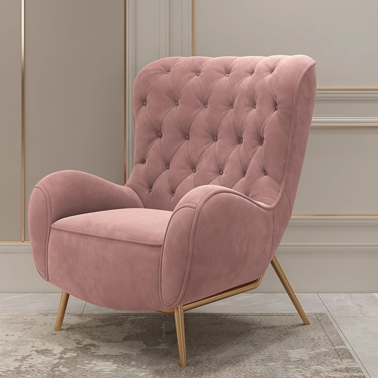 Оптовая продажа элегантный роскошный стул chesterfield розового цвета с высокой спинкой и деревянной рамкой