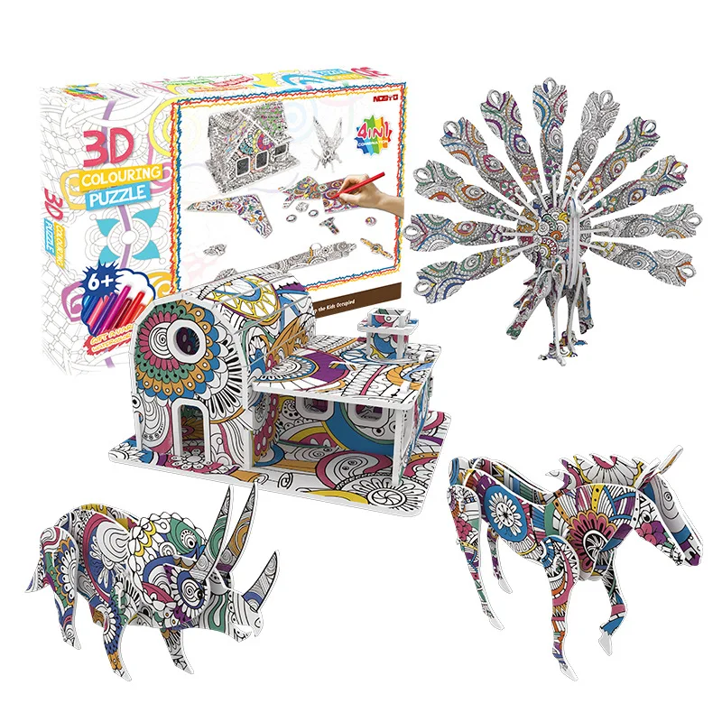 3D головоломка модель строительства 3D головоломки игрушки для детей Рождественский подарок, пользовательские картонные бумажные головоломки