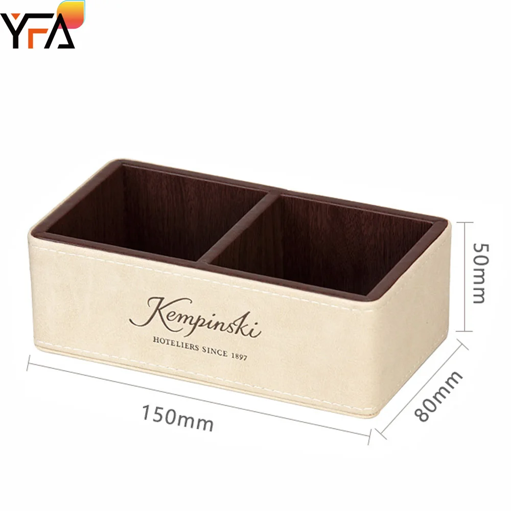 Hotel Amenities Set Hotel Leather Products Tray New Basket Printed Anti Slip Serving Stand with PU Leather