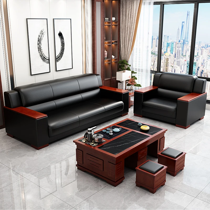 SF-08 escritorio office furniture commercial modern reception sofa office couch leather office sofa set furniture