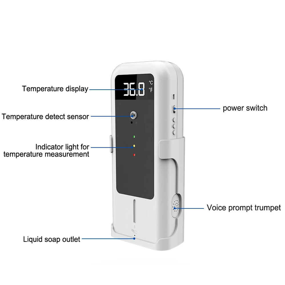 
Автоматическое дезинфицирующее средство для рук с измерением температуры, Бесконтактный напольный диспенсер для школы, отеля, больницы, супермаркета 