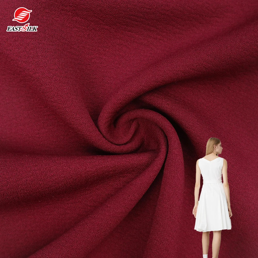 Chinese-fabrics textile elephant skin soft scuba crepe white material  100% polyester varley  fabric for kids clothes