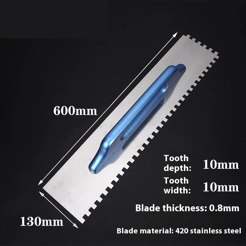 Dongsheng Five-Star Industrial Concrete Trowel Stainless Steel Extended Slotting Tile Laying Tool with Squared Wood/Rubber Blade