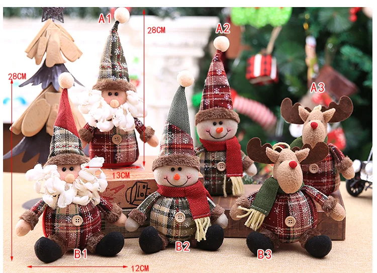 Santa Claus Christmas Doll Merry Christmas Decorations for Home Elk Christmas Ornaments Xmas Tree Decor Natal Gifts