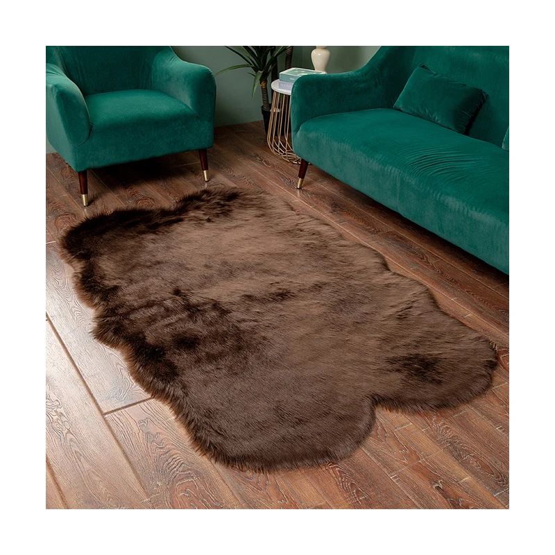 Китайский ковер для комнаты декоративный круглый белый из овчины искусственного меха