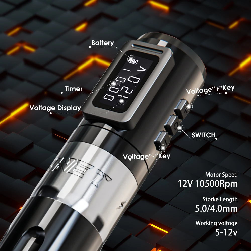 XNET Claws 1800mAh Professional Tattoo Gun Brushless Motor 4.0mm/5.0mm Stroke Wireless Tattoo Pen Machine for Artists Body Art