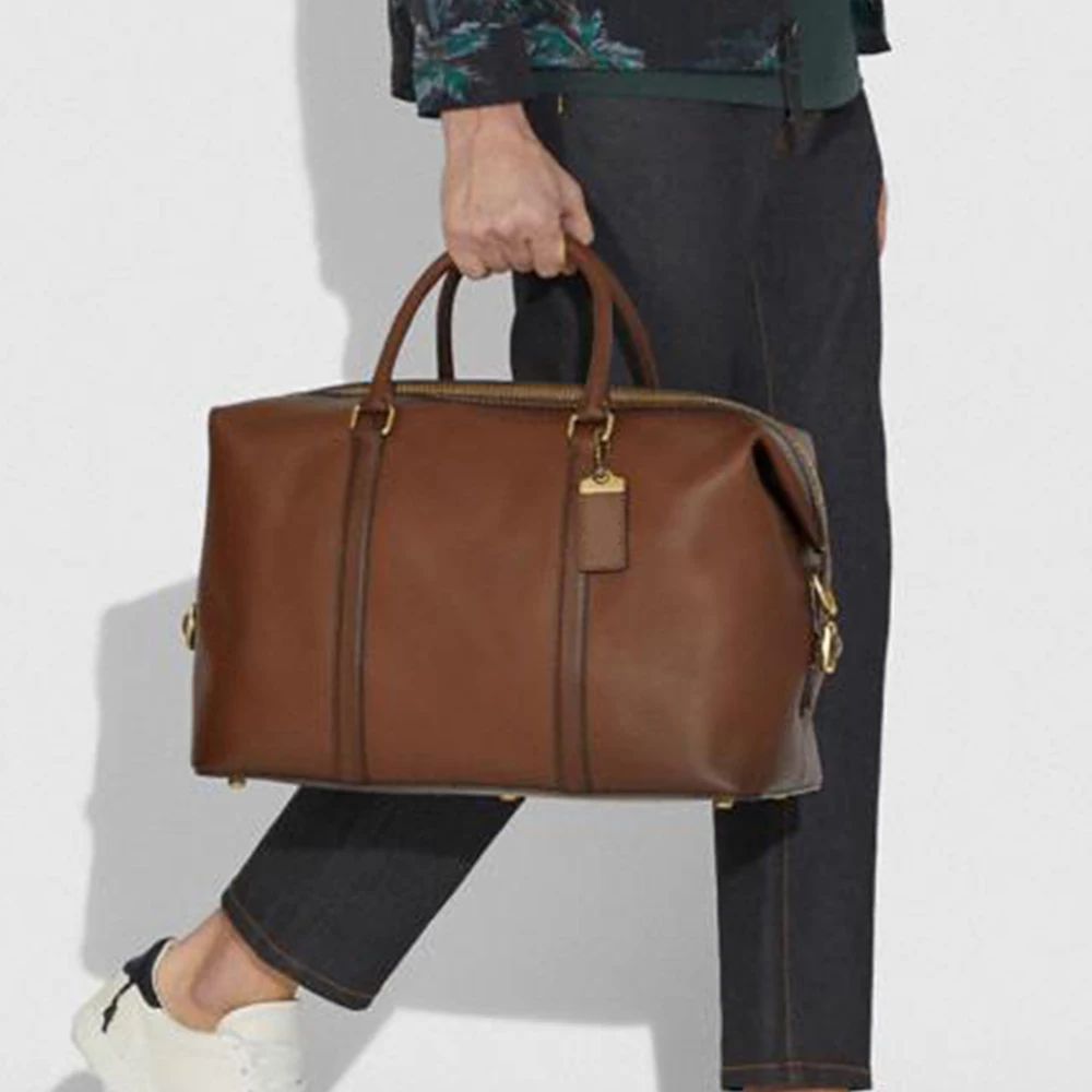 Custom Vegan PU Leather Mens Gym Duffel Bag Casual Travel Duffle Bag For Men