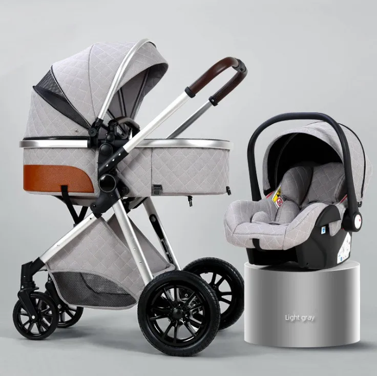 Luxury aluminum frame high quality high view baby push car stroller 3-in-1