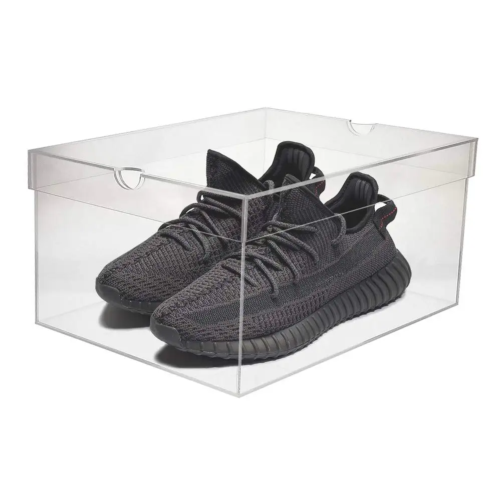 Custom acrylic transparent shoes box with lid acrylic box for shoes
