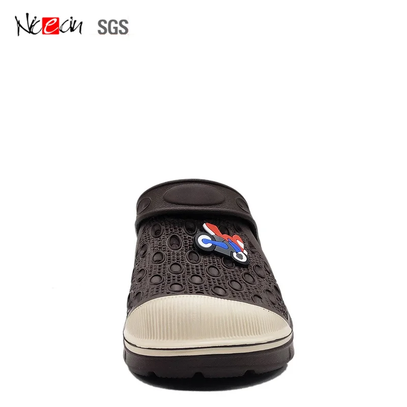 Оптовая продажа, пользовательская этикетка, садовая обувь для мальчиков, классные мотоциклетные сабо EVA