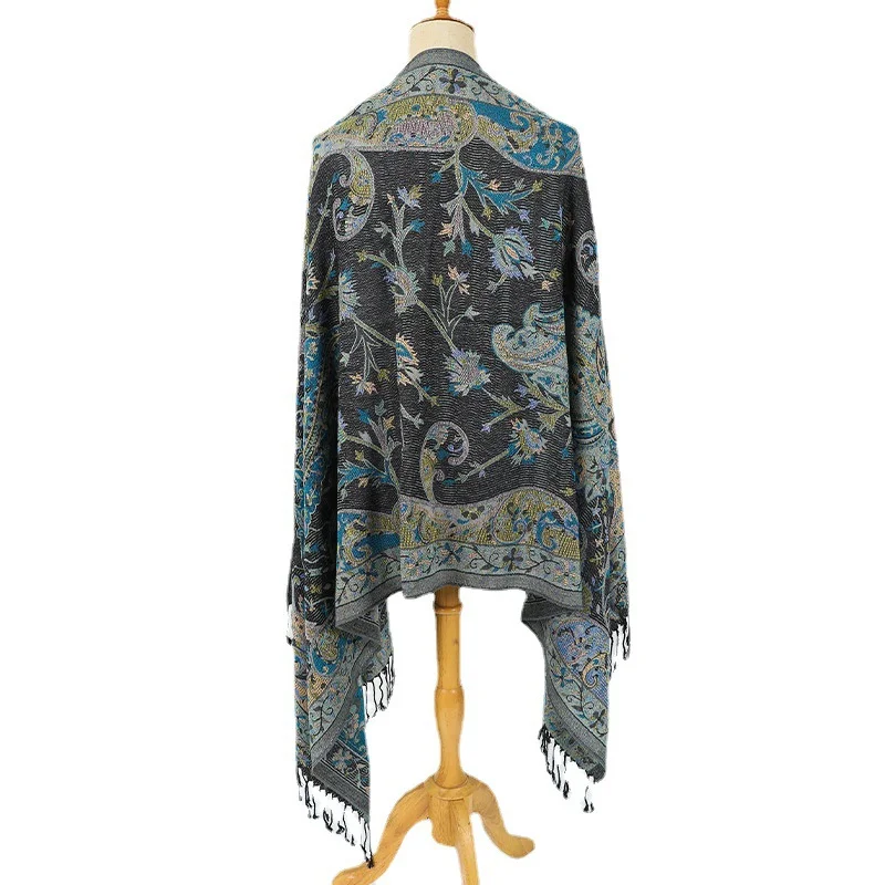New Style Long Scarf Thick Soft Head Shawl Scarf Viscose Classic Women Pashmina Scarf Shawl With Tassel